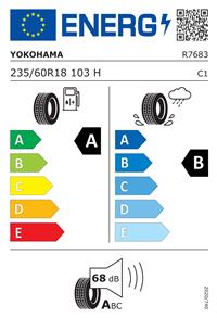 Efficiency label - YOKOHAMA, ADVAN V61 235/60R18